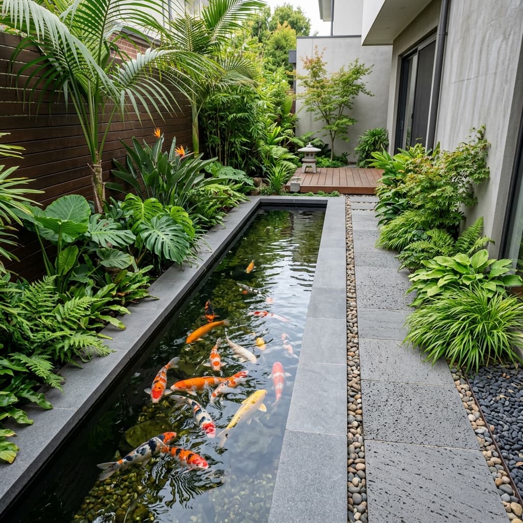 Inspirasi Kolam Ikan Koi Minimalis di Lahan Sempit